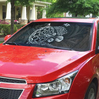 Personalised New Zealand Aotearoa Darts Masters Auto Sun Shade Tribal Silver Fern and Ta Moko Dartboard - Polynesian Pride