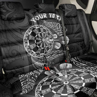 Personalised New Zealand Aotearoa Darts Masters Back Car Seat Cover Tribal Silver Fern and Ta Moko Dartboard - Polynesian Pride