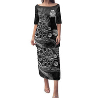 Personalised New Zealand Aotearoa Darts Masters Family Matching Puletasi and Hawaiian Shirt Tribal Silver Fern and Ta Moko Dartboard - Polynesian Pride