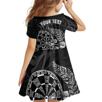 Personalised New Zealand Aotearoa Darts Masters Family Matching Tank Maxi Dress and Hawaiian Shirt Tribal Silver Fern and Ta Moko Dartboard - Polynesian Pride