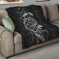 Personalised New Zealand Aotearoa Darts Masters Quilt Tribal Silver Fern and Ta Moko Dartboard - Polynesian Pride