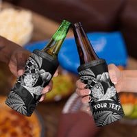 Personalised New Zealand Aotearoa Darts Masters 4 in 1 Can Cooler Tumbler Silver Fern and Maori Spirit - Polynesian Pride
