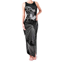Personalised New Zealand Aotearoa Darts Masters Family Matching Tank Maxi Dress and Hawaiian Shirt Silver Fern and Maori Spirit - Polynesian Pride