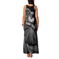Personalised New Zealand Aotearoa Darts Masters Family Matching Tank Maxi Dress and Hawaiian Shirt Silver Fern and Maori Spirit - Polynesian Pride
