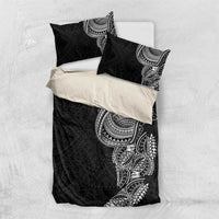 Traditional Polynesian Art Tattoos Bedding Set Black Color - Polynesian Pride