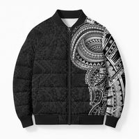 Traditional Polynesian Art Tattoos Bomber Puffer Jacket Black Color LT03 Unisex Black - Polynesian Pride