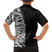 Traditional Polynesian Art Tattoos Family Matching Puletasi and Hawaiian Shirt Black Color LT03 - Polynesian Pride