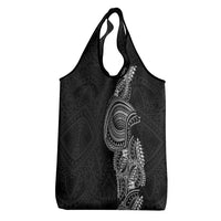 Traditional Polynesian Art Tattoos Grocery Bag Black Color - Polynesian Pride