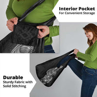 Traditional Polynesian Art Tattoos Grocery Bag Black Color - Polynesian Pride