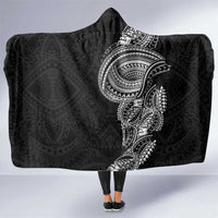 Traditional Polynesian Art Tattoos Hooded Blanket Black Color - Polynesian Pride