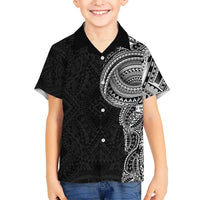 Traditional Polynesian Art Tattoos Kid Hawaiian Shirt Black Color - Polynesian Pride