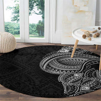 Traditional Polynesian Art Tattoos Round Carpet Black Color - Polynesian Pride