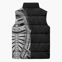 Traditional Polynesian Art Tattoos Sleeveless Puffer Jacket Black Color LT03 - Polynesian Pride