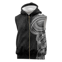 Traditional Polynesian Art Tattoos Sleeveless Zip Hoodie Black Color LT03 Black - Polynesian Pride