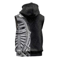Traditional Polynesian Art Tattoos Sleeveless Zip Hoodie Black Color LT03 - Polynesian Pride