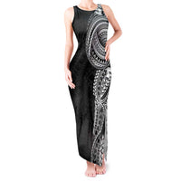 Traditional Polynesian Art Tattoos Tank Maxi Dress Black Color - Polynesian Pride