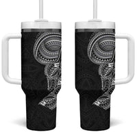 Traditional Polynesian Art Tattoos Tumbler With Handle Black Color - Polynesian Pride
