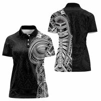 Traditional Polynesian Art Tattoos Women Polo Shirt Black Color - Polynesian Pride