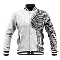 Traditional Polynesian Art Tattoos Baseball Jacket White Color LT03 Unisex White - Polynesian Pride