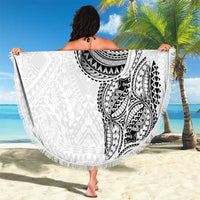 Traditional Polynesian Art Tattoos Beach Blanket White Color LT03 - Polynesian Pride