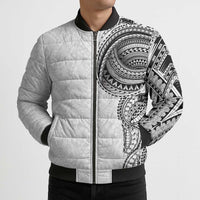 Traditional Polynesian Art Tattoos Bomber Puffer Jacket White Color LT03 - Polynesian Pride