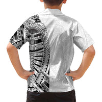 Traditional Polynesian Art Tattoos Family Matching Puletasi and Hawaiian Shirt White Color - Polynesian Pride