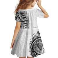 Traditional Polynesian Art Tattoos Family Matching Tank Maxi Dress and Hawaiian Shirt White Color - Polynesian Pride