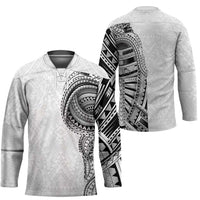 Traditional Polynesian Art Tattoos Hockey Jersey White Color LT03 - Polynesian Pride