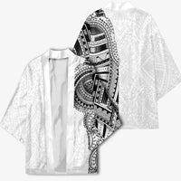 Traditional Polynesian Art Tattoos Kimono White Color LT03 - Polynesian Pride