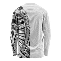 Traditional Polynesian Art Tattoos Long Sleeve Shirt White Color LT03 - Polynesian Pride