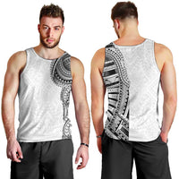 Traditional Polynesian Art Tattoos Men Tank Top White Color LT03 - Polynesian Pride