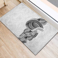 Traditional Polynesian Art Tattoos Rubber Doormat White Color LT03 - Polynesian Pride