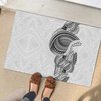Traditional Polynesian Art Tattoos Rubber Doormat White Color LT03 - Polynesian Pride