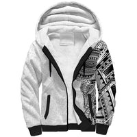 Traditional Polynesian Art Tattoos Sherpa Hoodie White Color LT03 Unisex White - Polynesian Pride