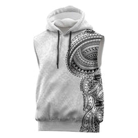 Traditional Polynesian Art Tattoos Sleeveless Hoodie White Color LT03 White - Polynesian Pride