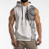 Traditional Polynesian Art Tattoos Sleeveless Hoodie White Color LT03 - Polynesian Pride