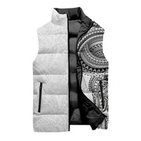 Traditional Polynesian Art Tattoos Sleeveless Puffer Jacket White Color LT03 - Polynesian Pride