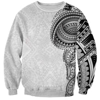 Traditional Polynesian Art Tattoos Sweatshirt White Color LT03 Unisex White - Polynesian Pride
