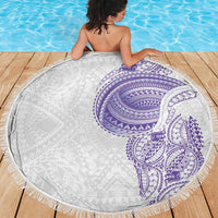 Traditional Polynesian Art Tattoos Beach Blanket Purple Color LT03 - Polynesian Pride