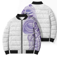 Traditional Polynesian Art Tattoos Bomber Puffer Jacket Purple Color LT03 - Polynesian Pride