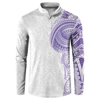 Traditional Polynesian Art Tattoos Button Sweatshirt Purple Color LT03 Purple - Polynesian Pride