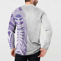 Traditional Polynesian Art Tattoos Button Sweatshirt Purple Color LT03 - Polynesian Pride