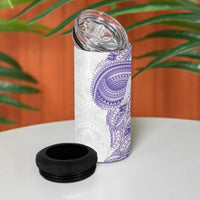 Traditional Polynesian Art Tattoos 4 in 1 Can Cooler Tumbler Purple Color LT03 - Polynesian Pride
