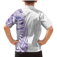 Traditional Polynesian Art Tattoos Family Matching Mermaid Dress and Hawaiian Shirt Purple Color - Polynesian Pride