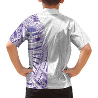Traditional Polynesian Art Tattoos Family Matching Puletasi and Hawaiian Shirt Purple Color - Polynesian Pride