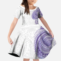 Traditional Polynesian Art Tattoos Family Matching Puletasi and Hawaiian Shirt Purple Color - Polynesian Pride