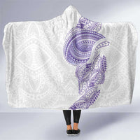 Traditional Polynesian Art Tattoos Hooded Blanket Purple Color - Polynesian Pride