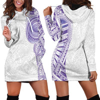 Traditional Polynesian Art Tattoos Hoodie Dress Purple Color - Polynesian Pride