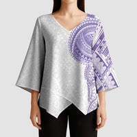 Traditional Polynesian Art Tattoos Kimono Sleeve Blouse Purple Color LT03 - Polynesian Pride