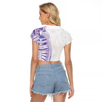 Traditional Polynesian Art Tattoos Raglan Cropped T Shirt Purple Color - Polynesian Pride